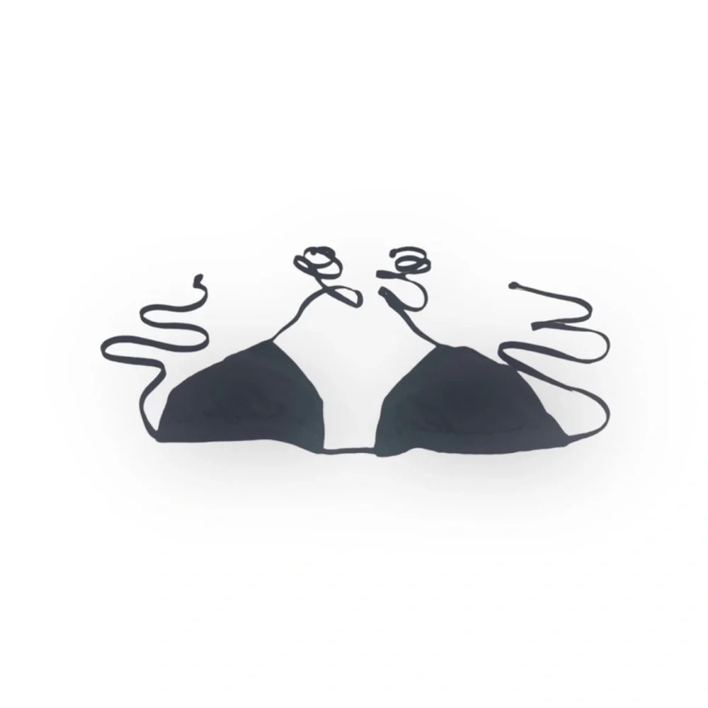Vineyard Vines 𒀯 Laser Cut Triangle Slider String Bikini Top 𒀯 Black 𒀯 Large